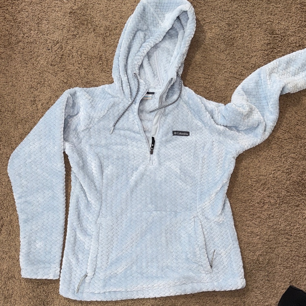 Columbia Women's Light Blue Textured Pullover Hoodie